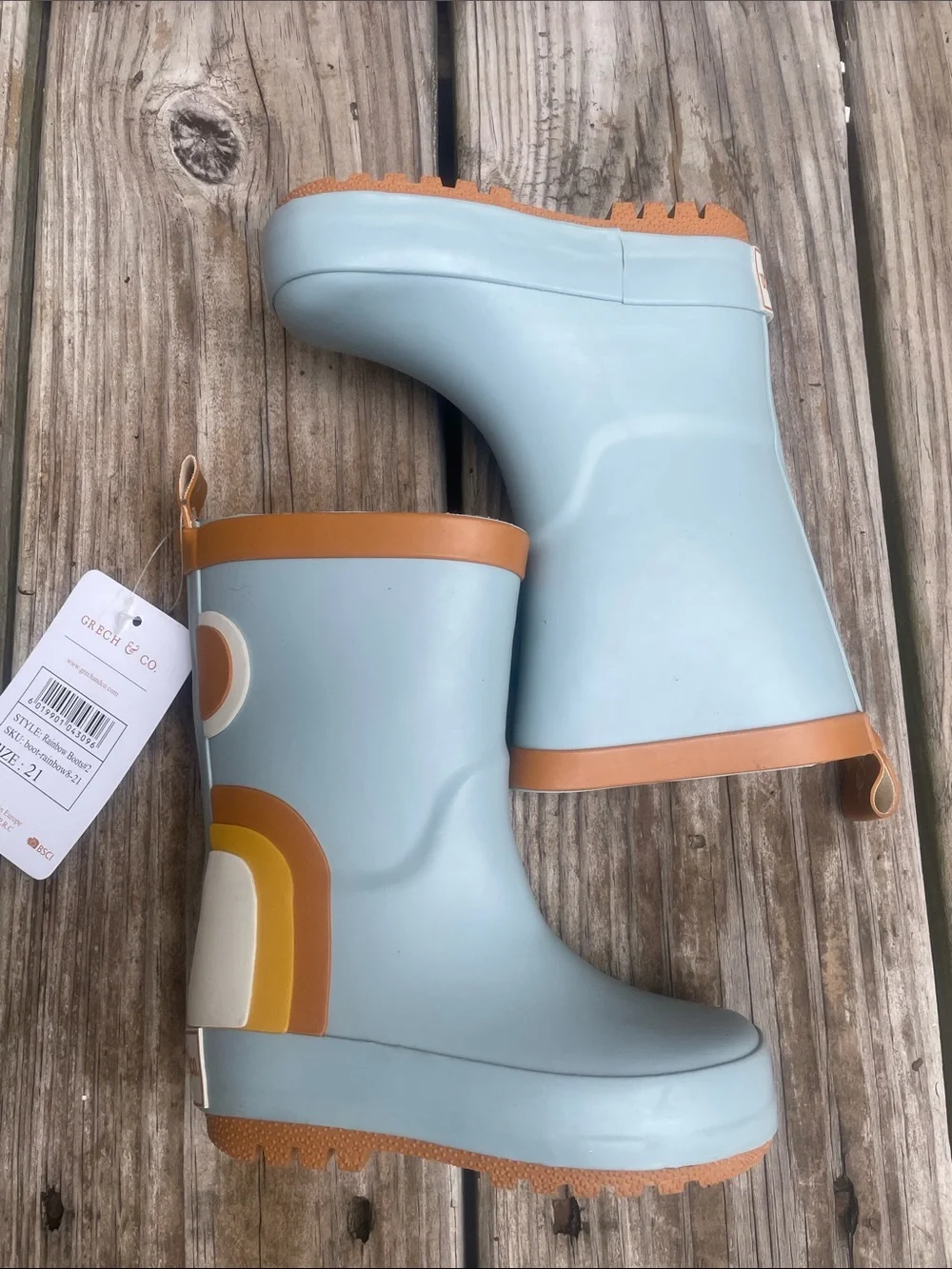 NWT Grech & Co. Light Blue Rainbow Rain various sizes